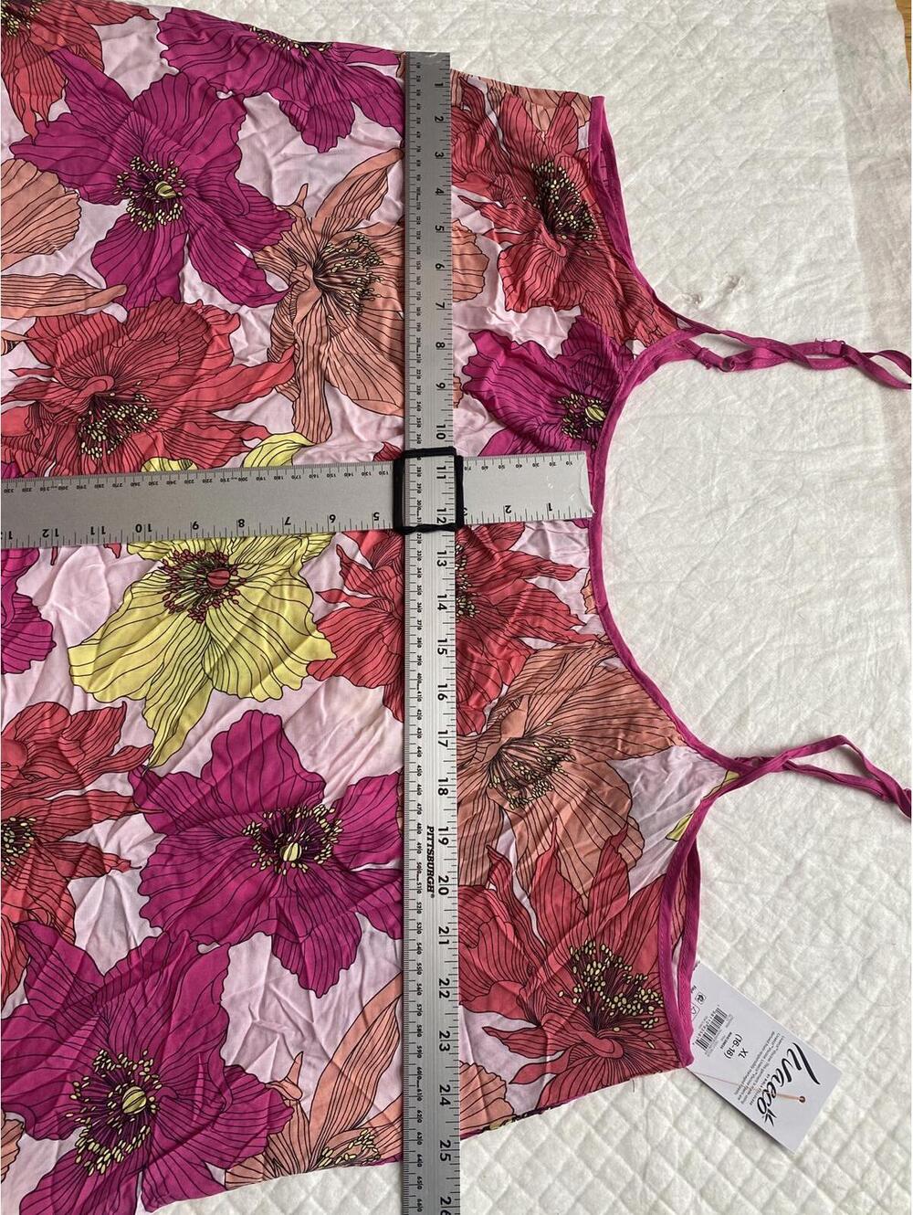 Joyspun Pink Floral Print Women's Maxi Dress Size XL - Picture 11 of 12